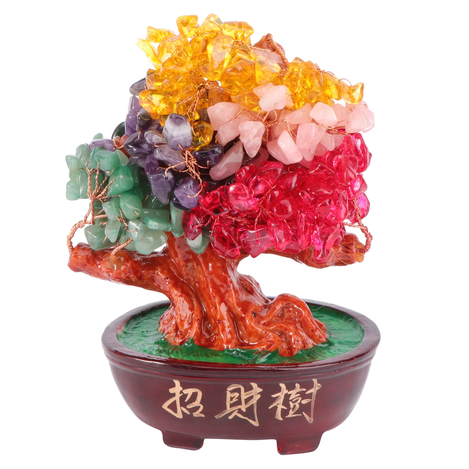 

Tree Fortune Bonsai Money Luck Good Statue Crystal Chinese Figurine Photography Prop Shui Desktop Feng Ornment Office Fengshui