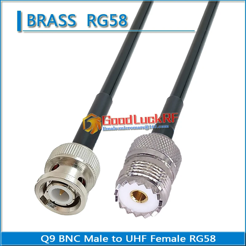 

Q9 BNC Male to SL16 PL259 SO239 PL-259 SO-239 UHF Female Connector Pigtail Jumper RG-58 RG58 3D-FB RG58U Extend copper cable