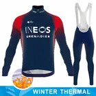 Зимняя Теплая Флисовая одежда для велоспорта INEOS GRENADIER, мужской костюм из Джерси с длинным рукавом, одежда для езды на велосипеде и горном велосипеде, комплект из комбинезона и брюк