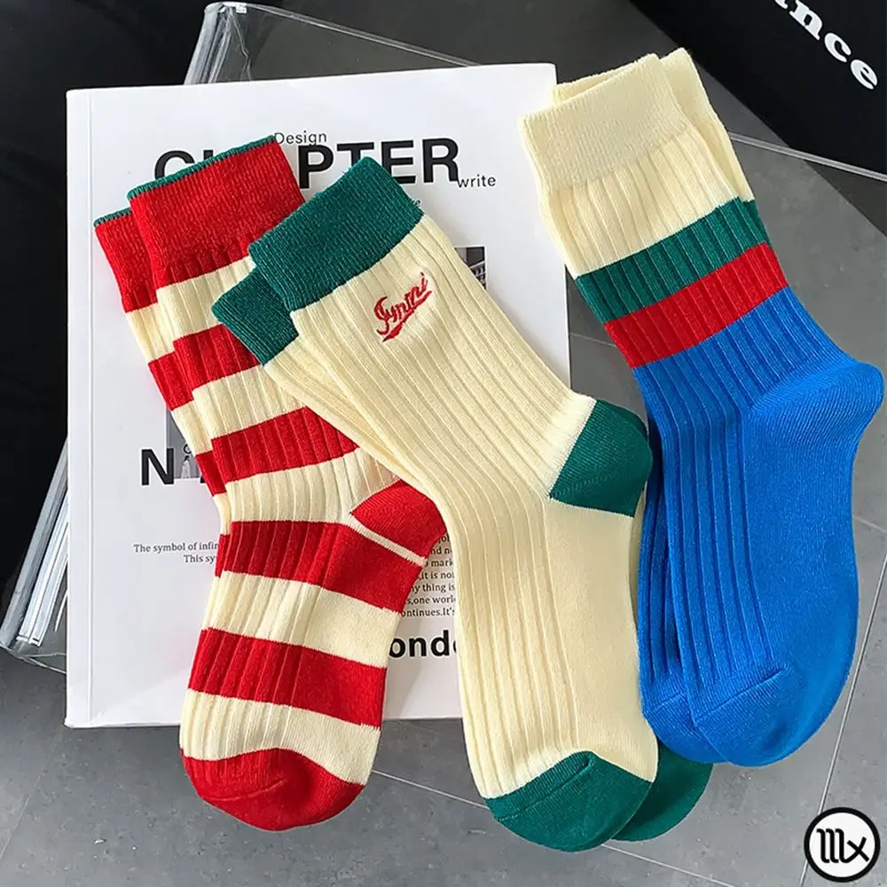 

Breathable Letter Sports Socks Female Autumn and Winter College Style Striped Socks Women Socks Cotton Hosiery Tube Socks