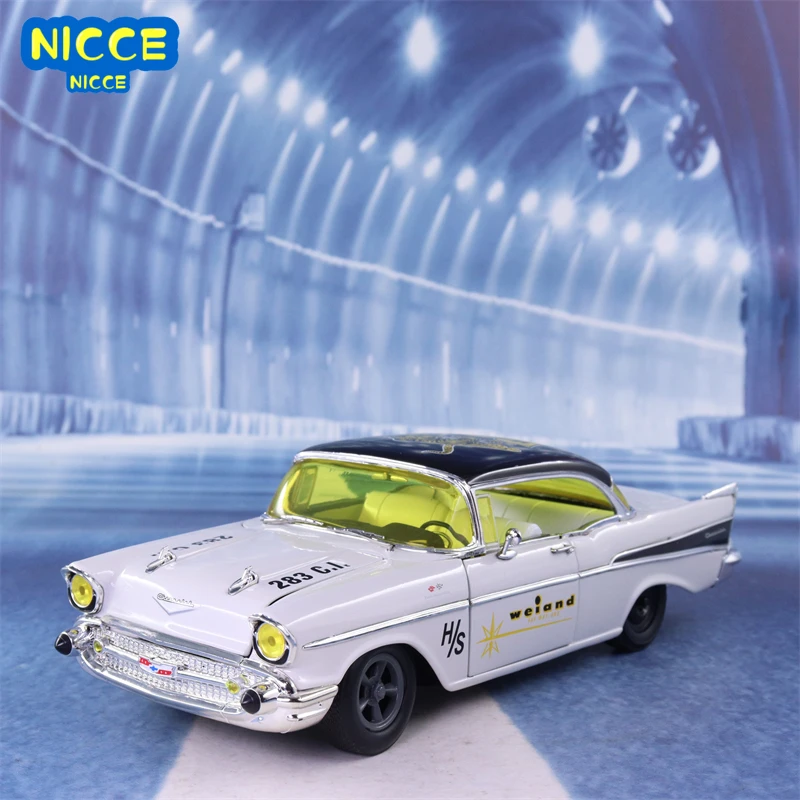 

Nicce 1:24 1957 Chevrolet Hardtop Linkage Steering Wheel Diecast Metal Alloy Model Car Toys for Children Toy Gift Collection P11