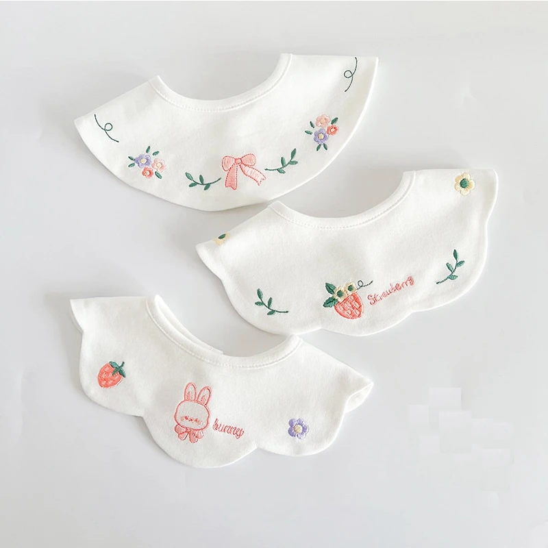 

3 шт., Детские хлопковые нагрудники с вышивкой