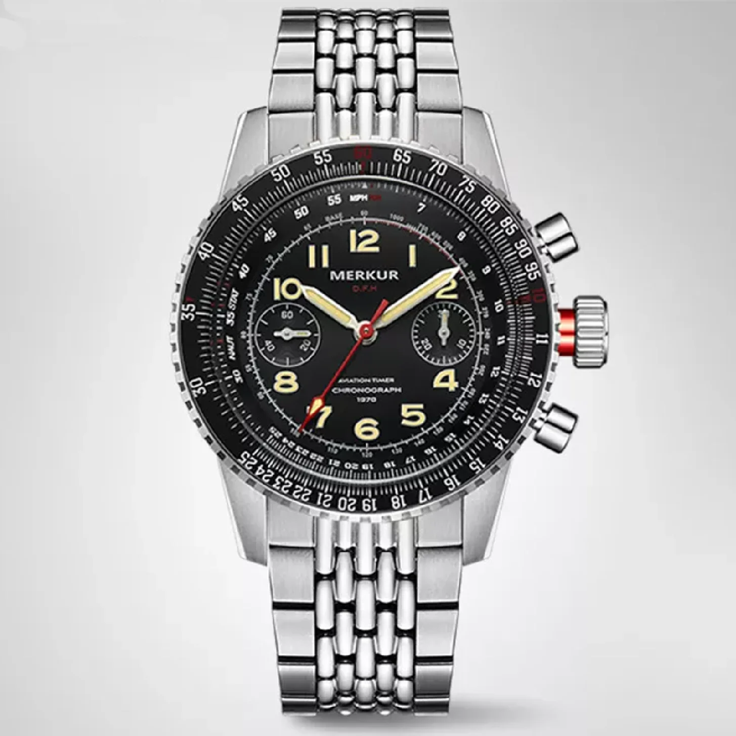 

NEW MERKUR Pilot Handwinding Watch Vintage Inspired Mens chronograph watch For Mens Navitimer Airforce Fliger Watch ST1901