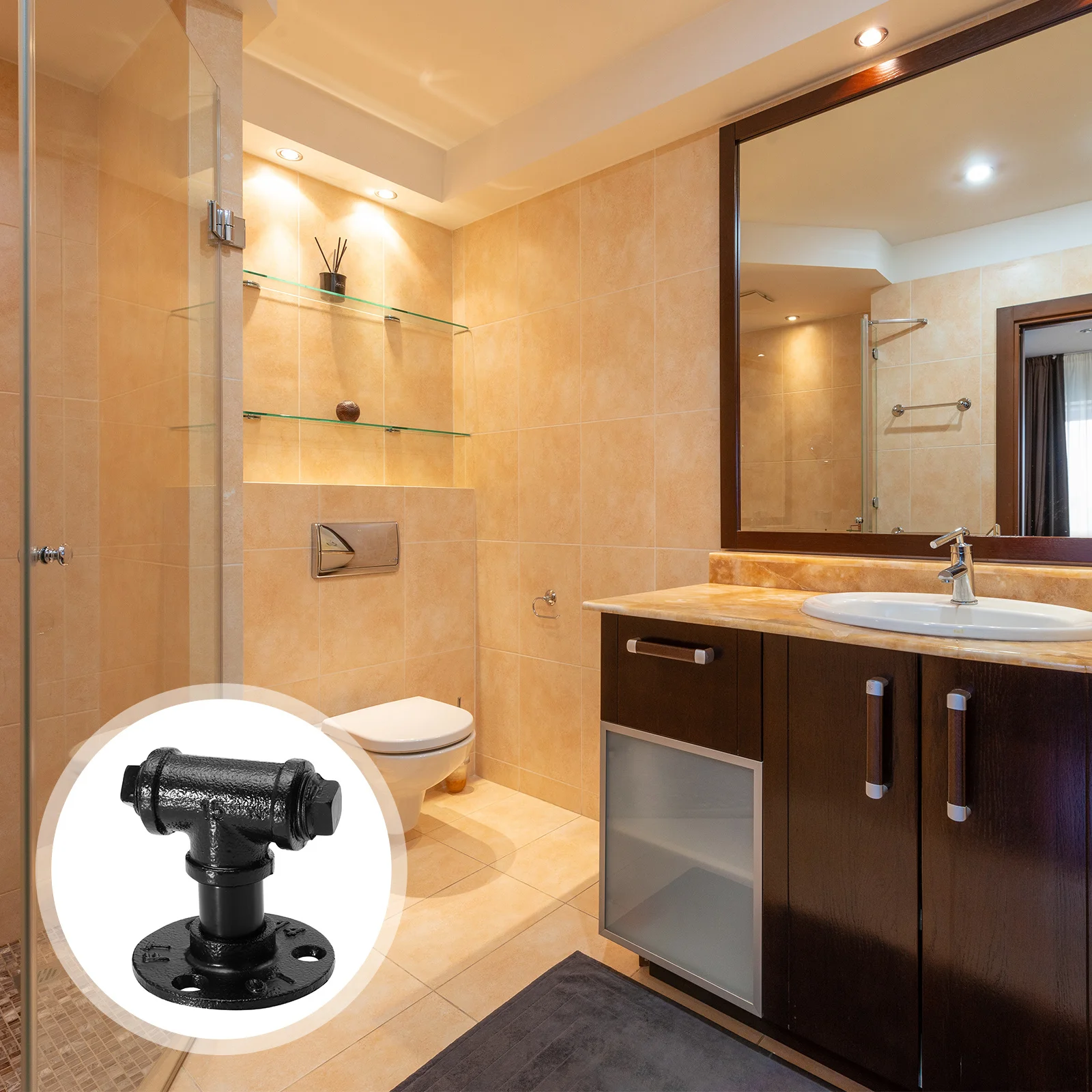 

1pc American Style Handle Industrial Style Handle Iron Water Pipe Cabinet Handle