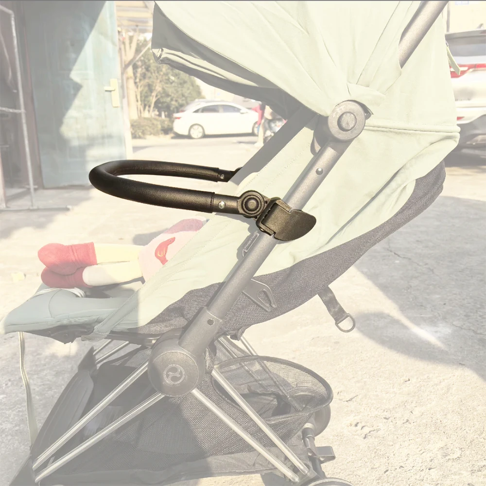 Фото Подлокотник для коляски Cybex Coya, бампер с кожаным чехлом, зажимы, регулируемый ангел, детские сменные аксессуары №2