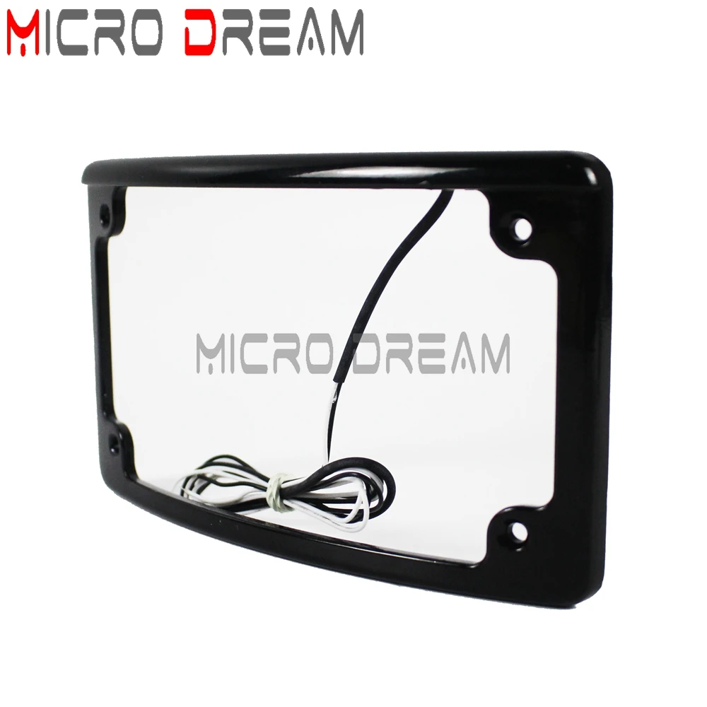 Рамка номерного знака для Harley Softail Fat Bob FXFB FXFBS 3/16-1/4 6 шт светодиодный 12 ° изогнутая