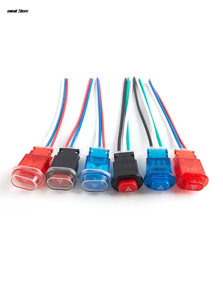 

Motorcycle Double Flash Switch Hazard Light Switch Button Flash Warning Scooter Electric Vehicle Modified Emergency Signal Lamp