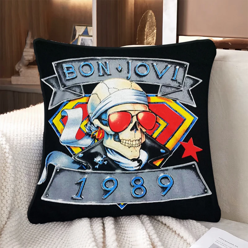 

Double Sided Printing Pillow Cover Square Decorative Sofa Cushions Bon-Jovi Pillowcase Pillows Covers Cushion 45*45 Cases Home