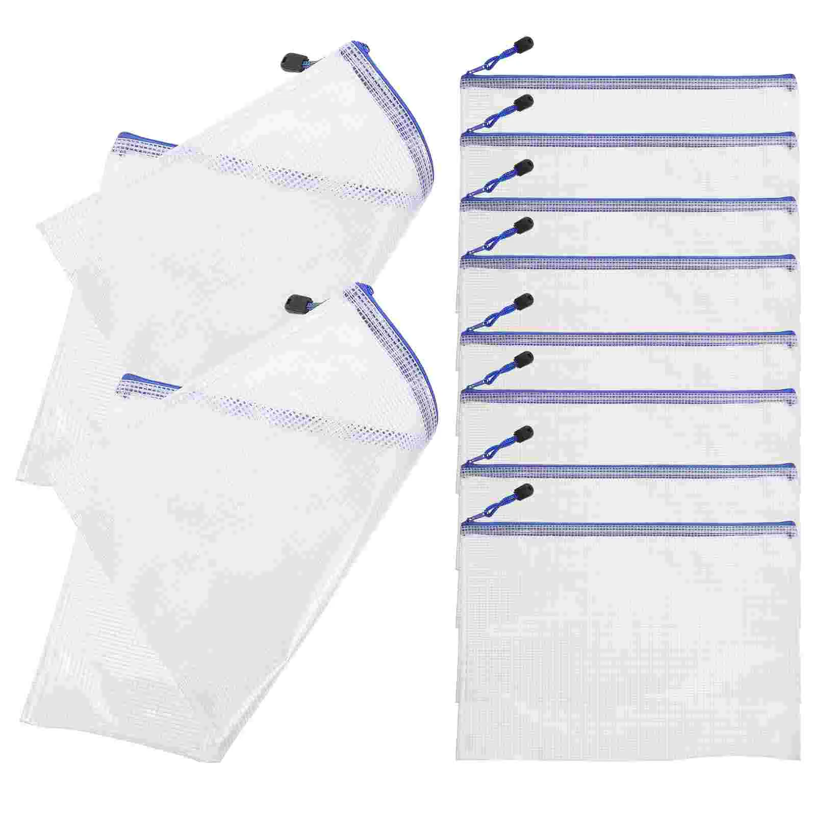 

File Document Zipper Clear Folders A4 Envelopes Pouch Storage Supplies Files Poly Envelope Pockets Transparent Mesh Organizer