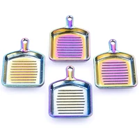 5pcs fashion baking sheet charms pendant accessories rainbow color for gift jewelry making earring necklace metal bulk wholesale