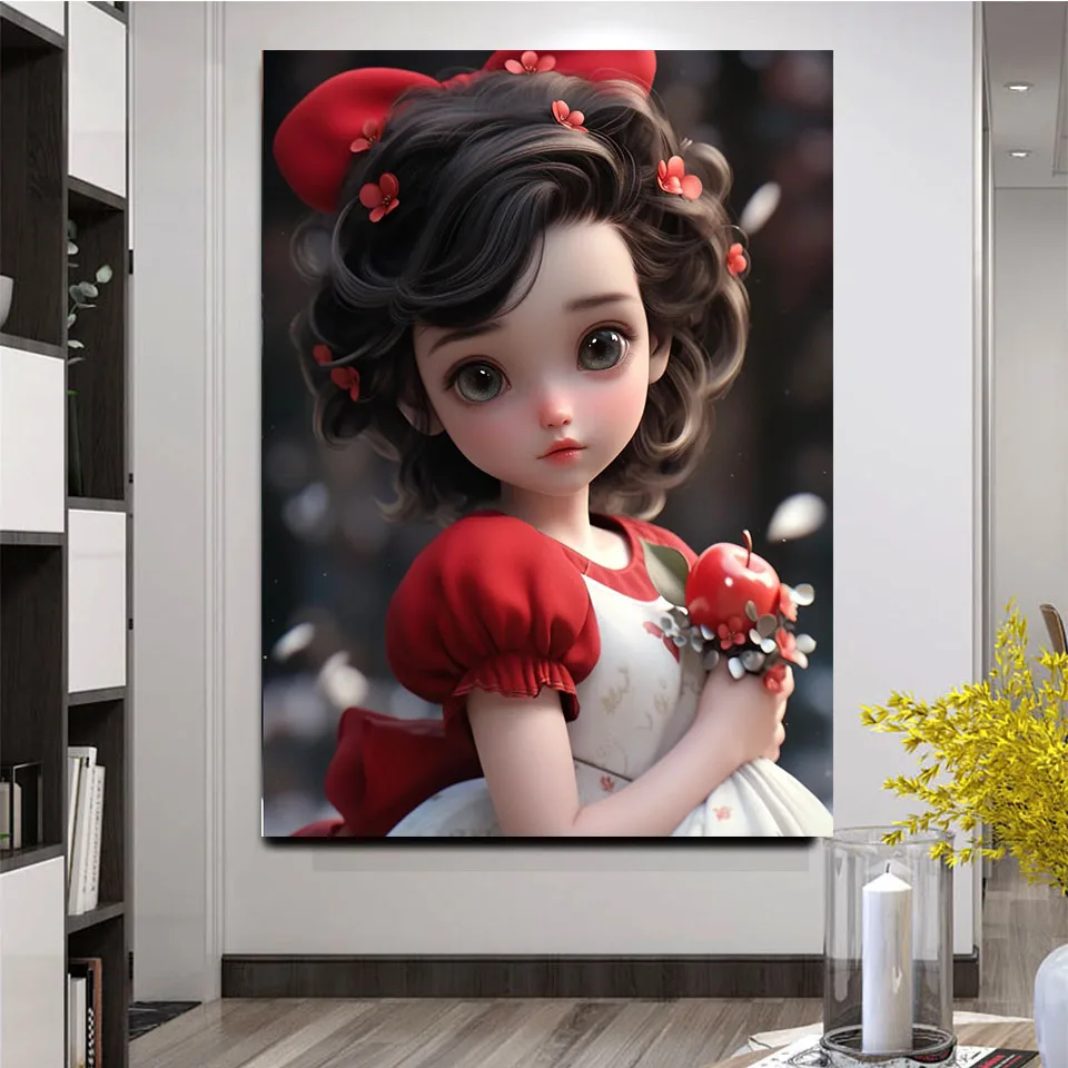 Милая Алмазная картина Яблоко для девочек полная квадратная круглая 5d Diy мозаика