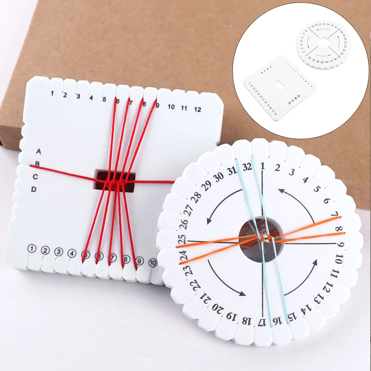 

Kumihimo Braiding Disk Disc Weaving Board Plate Kit Bracelet Beading Supplies Loom Cord Round Jewelry Making Macrame Braided Diy