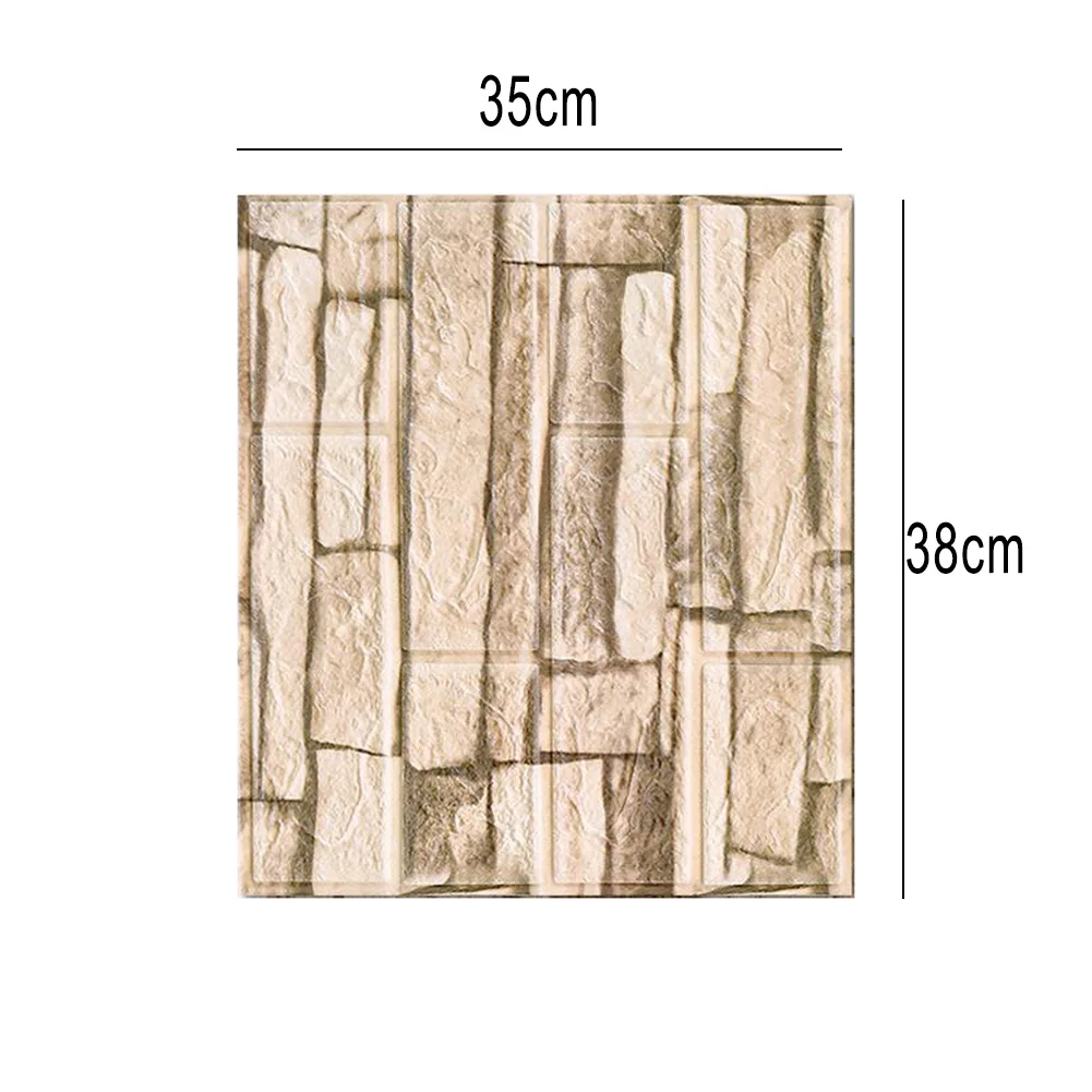 

10Pcs 3D Self Adhesive Foam Brick Wall Sticker Wallpaper Waterproof Oilproof DIY Wallpaper Room Living Room Home Decor 35x38cm