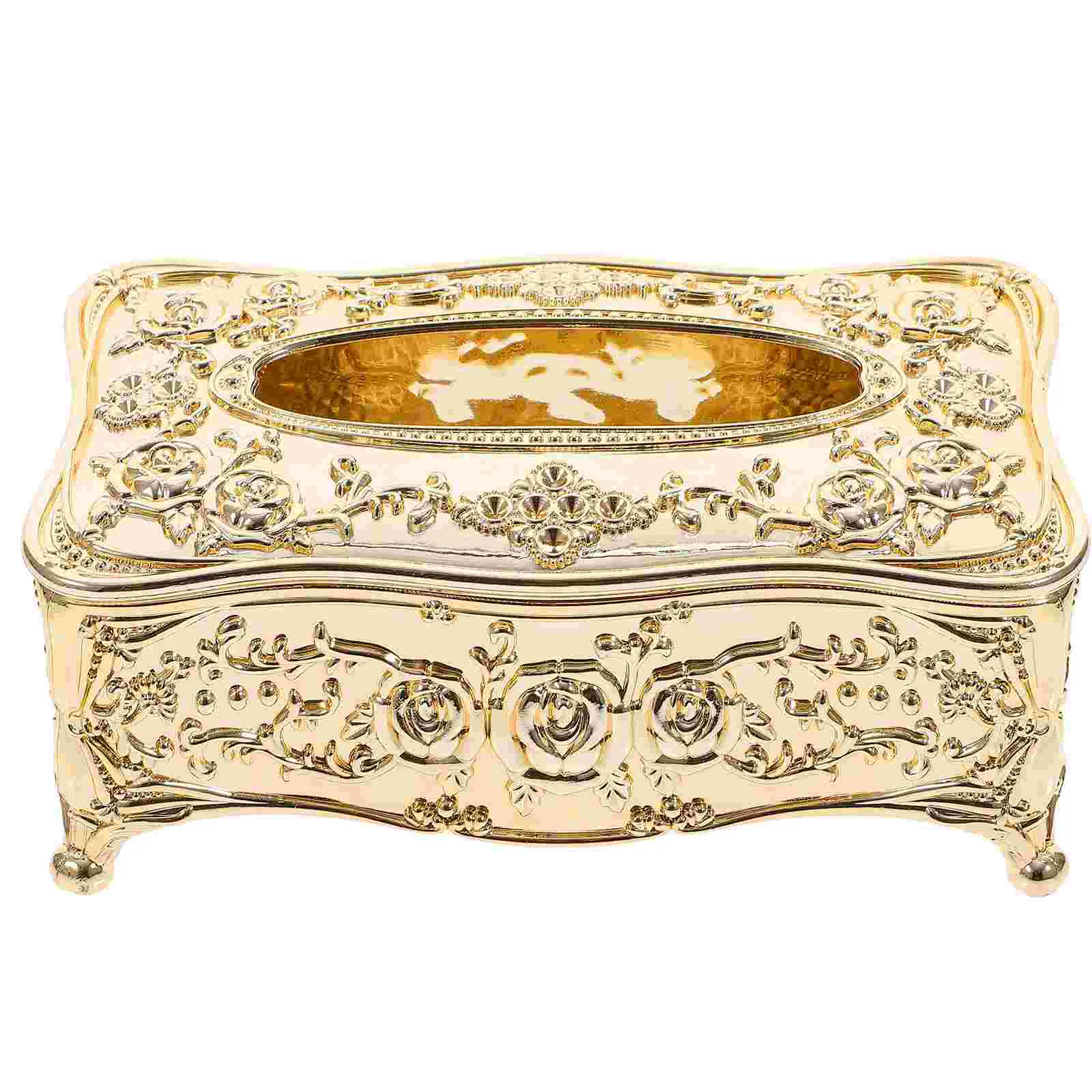 

Tissue Box Holder Napkin Paper Facial Cover Desktop Dispenser Organizer Rectangular Container Acrylic Vintage Towel Decorative