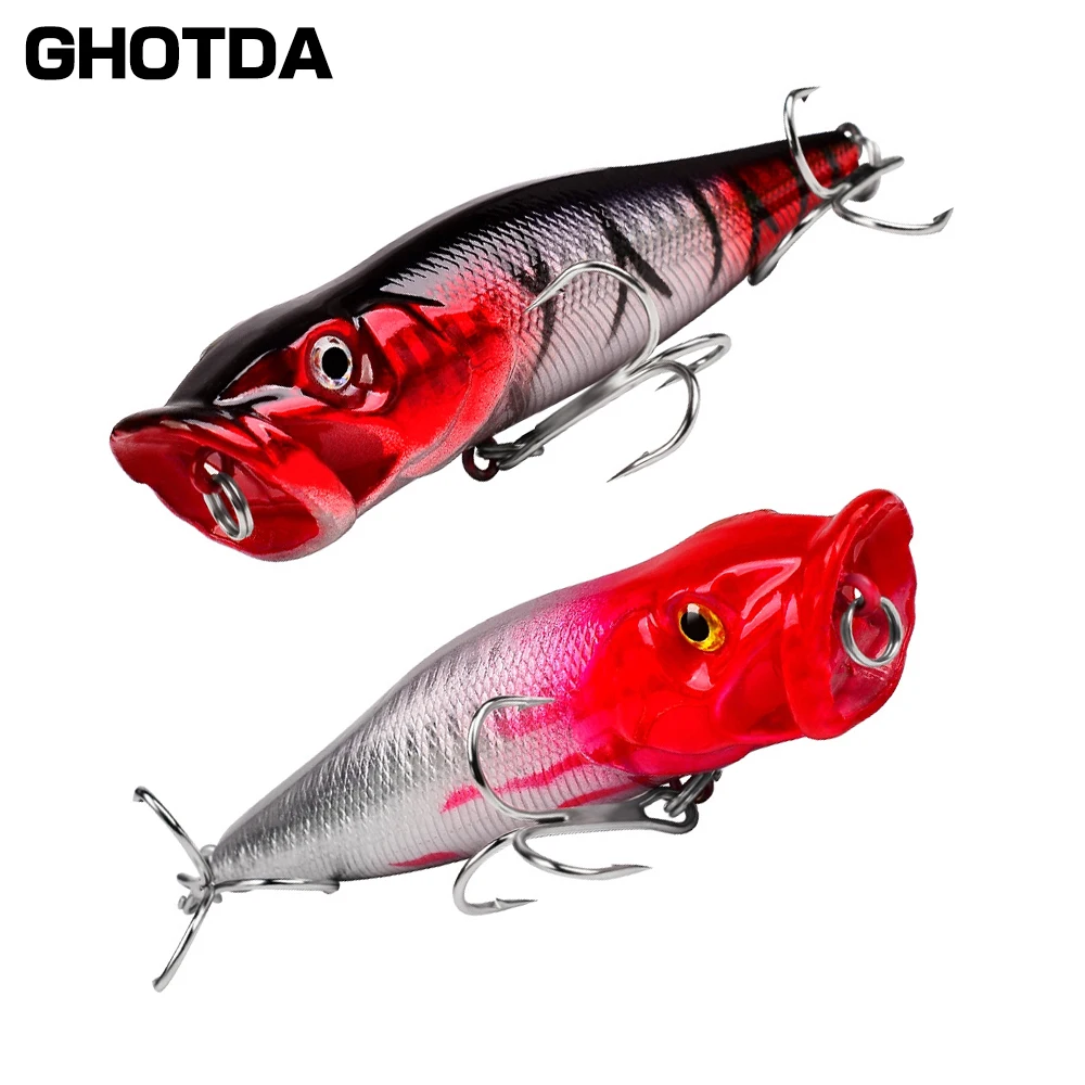 

Ghotda Hot Model 5 Pcs Fishing Lure Set Hard Bait Assorted Colors Floating Popper Lure 90mm 11.5g Floating Topwater Baits