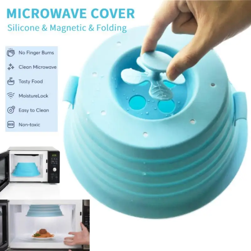 

Creative Silicone Microwave Cover Magnetic Foldable Lid Microwave Plate Cover Oil-proof Splash Cover Heating Mantle