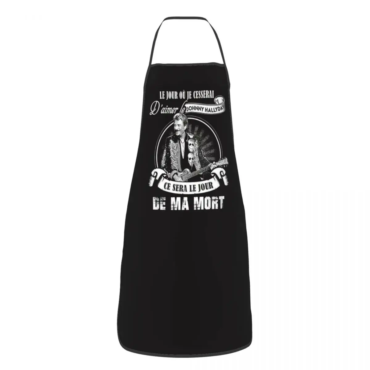 

Johnny Hallyday French Singer Apron for Women Men Unisex Bib Heavy Metal Rock Kitchen Cooking Tablier Cuisine Chef Baking