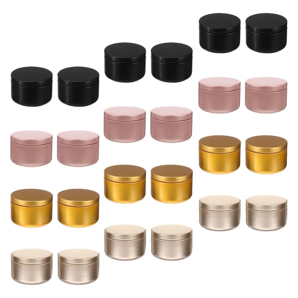 

24 Pcs Aluminum Candle Tins Can Empty Storage Containers Jars Round Candle Tins