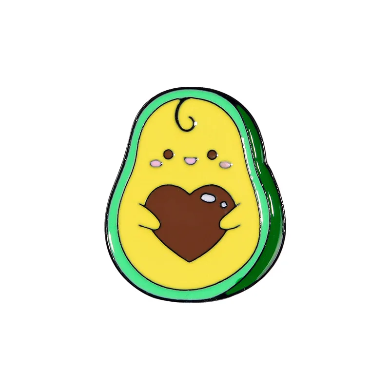 

Student Cartoon Avocado Pins Accessories Clothing Backpack Alloy Brooch Enamel Lapel Pins Badge Wholesale