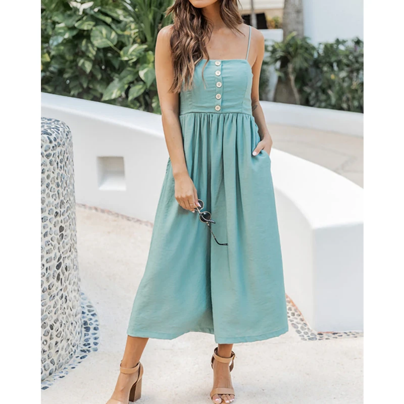 

Женское летнее платье без рукавов, с открытой спиной и высокой талией