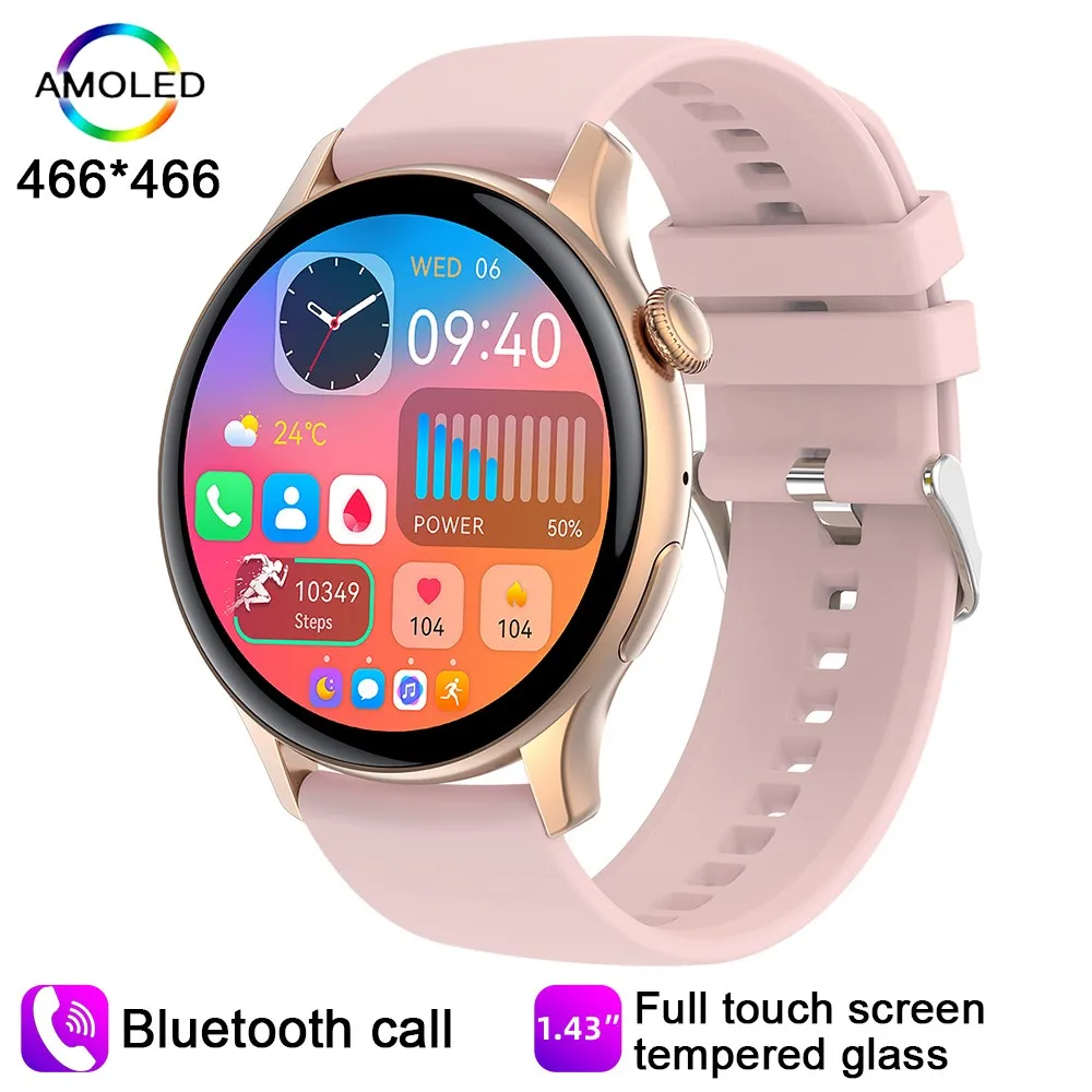 

Smart Watch HK85 BT Call1.43 Inch AMOLED NFC Voice Control Weather Music Heart Rate Blood Pressure Oxygen Monitoring Smartwatch