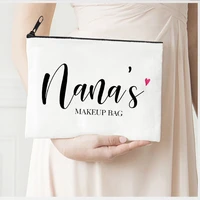 nanas makeup bags canvas vintage personalized pouch 2021 cosmetic bags bridesmaid proposal gift day of mother new
