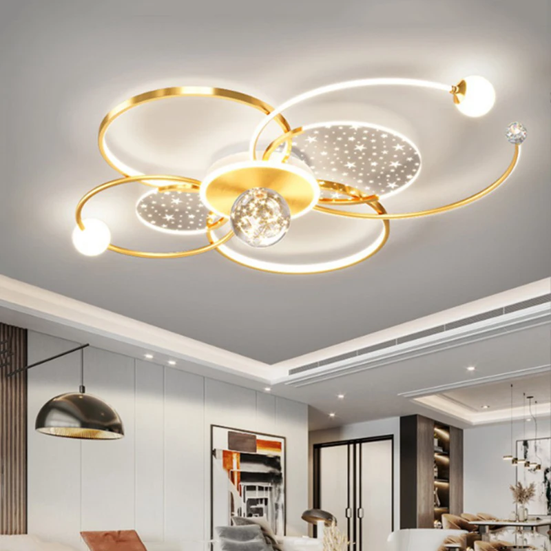 

Modern Gypsophila Living Room Chandelier Smart Indoor Decorative Light With Remote Control Stylish Minimalist Hall Ceiling Lamp