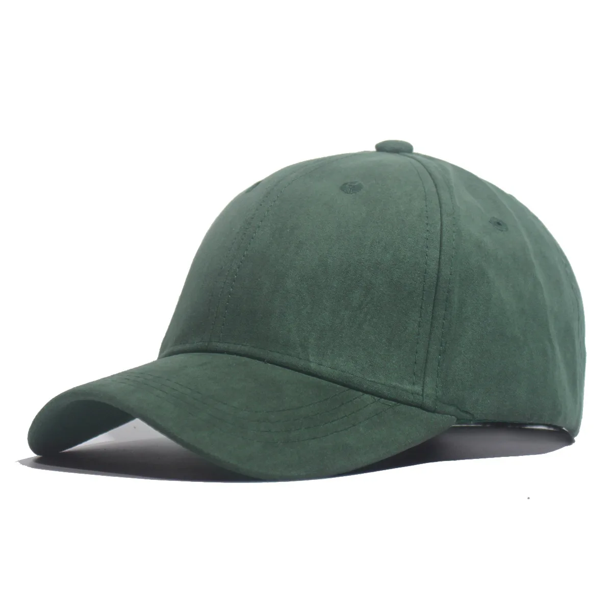 Фото Однотонные замшевые бейсболки для мужчин и женщин, кепка Snapback, дешевые однотонные шляпы высокого качества, желтая, зеленая шляпа цвета хаки №3