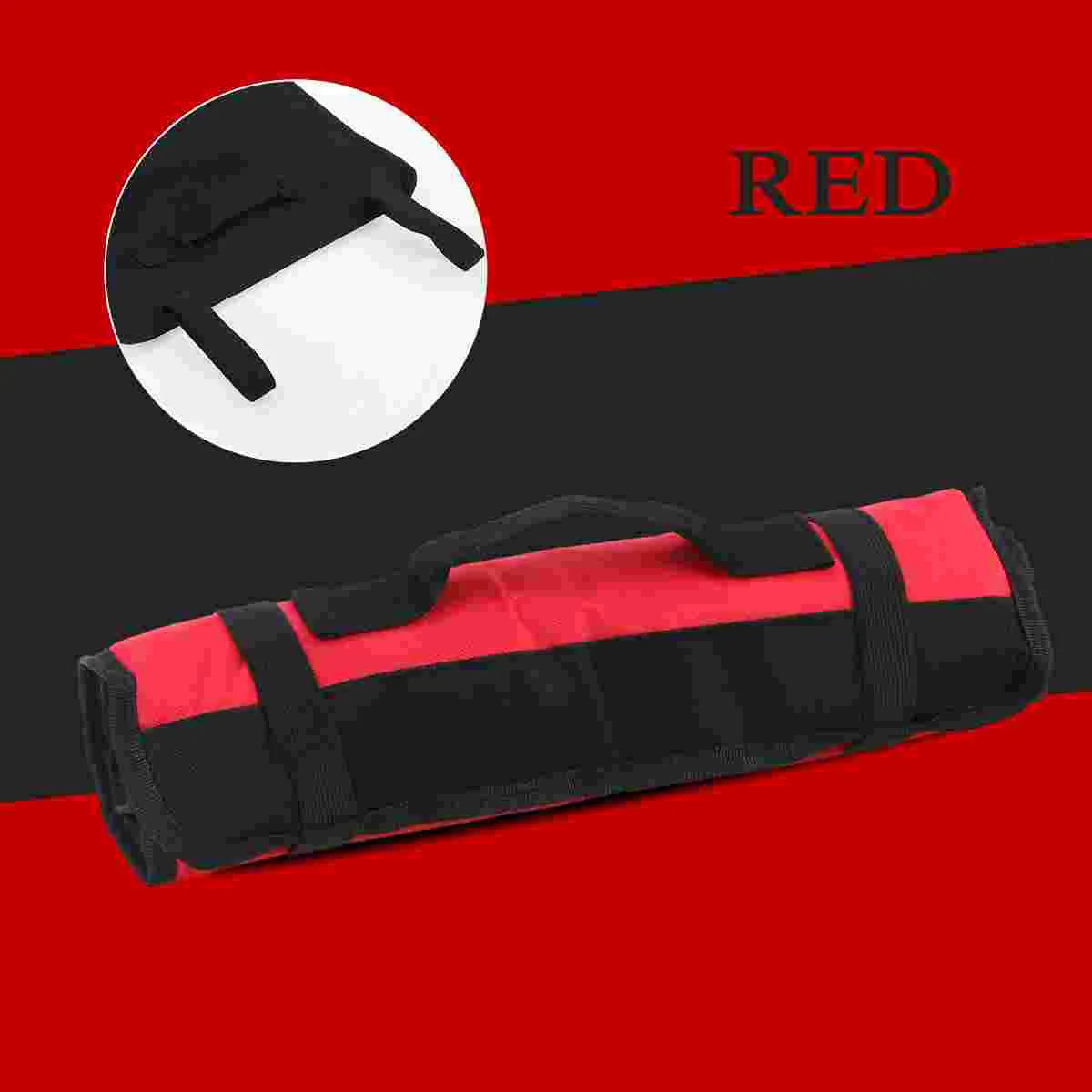 

Multi- 22- Pocket Reel Rolling Tool Bag Plier Spanner Carry Case Bag ( Red )