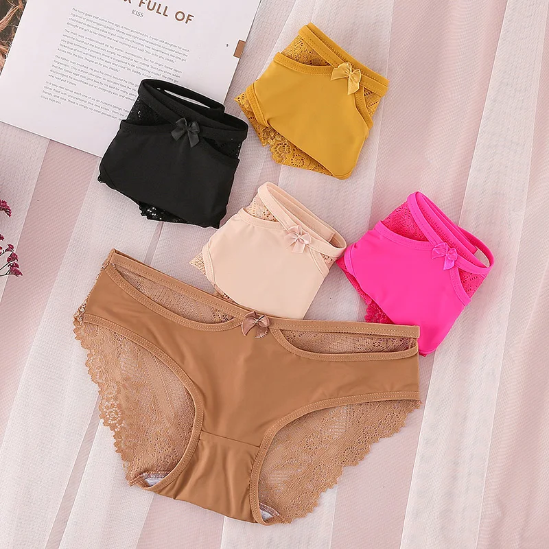 Трусы женские 3 шт./компл. однотонные дышащие удобные пикантные трусики - купить