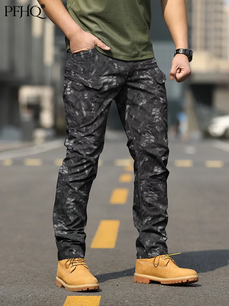 

PFHQ Cargo 2022 Fashion Techwear Male Outdoor Tactical Pants Military Casual Men's Trendy Camouflage Trousers Training 21Q4734