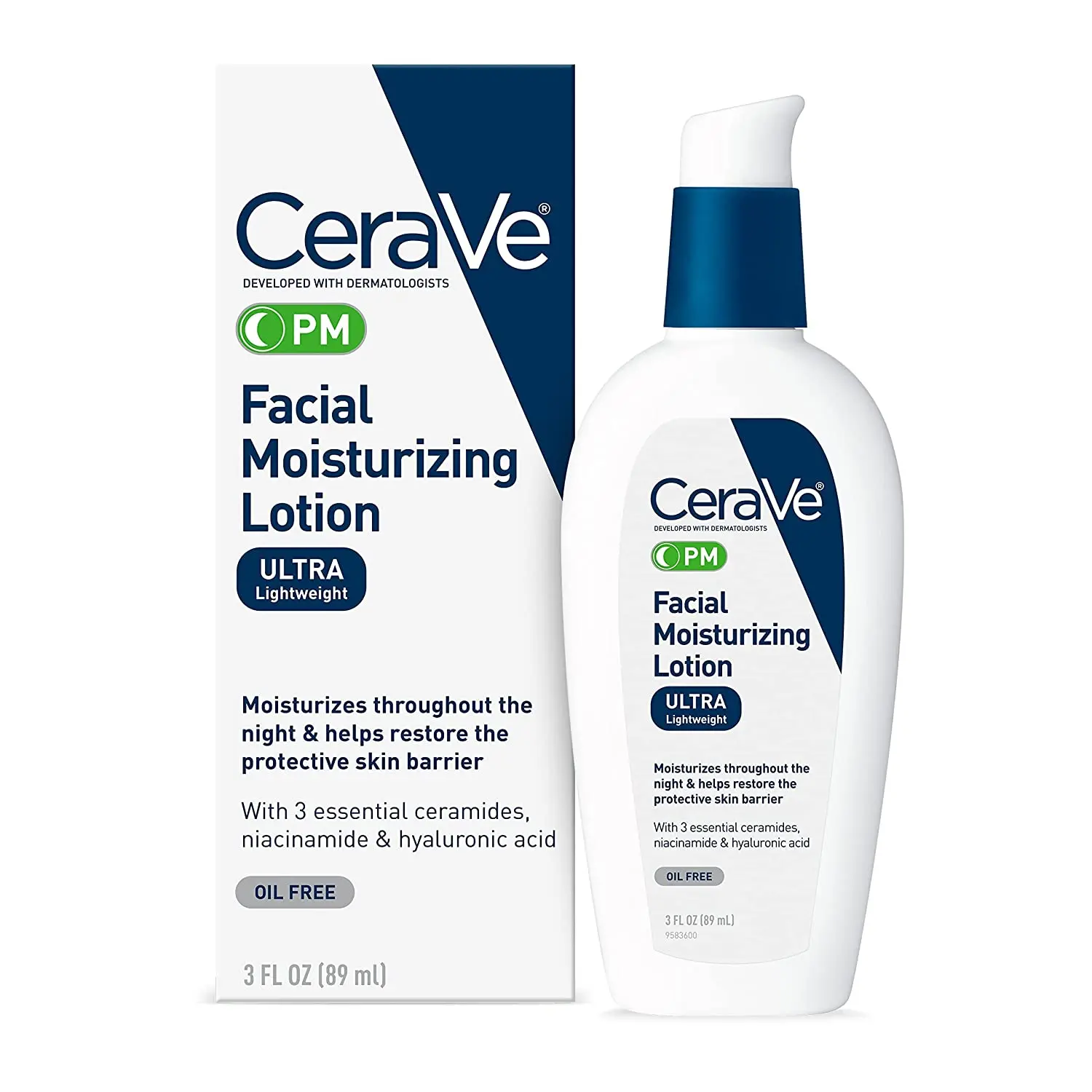 

89ML Cerave PM Face Cream AM Nicotinamide Ceramide Soothing Repair Lotion Hydrating Whitening Essence Facial Moisturizing Lotion