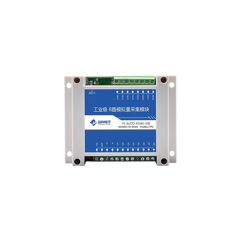 

Аналоговый 8-канальный захват сигнала 4-20mA к rs485 Modbus ток и напряжение Вход 8DO выход