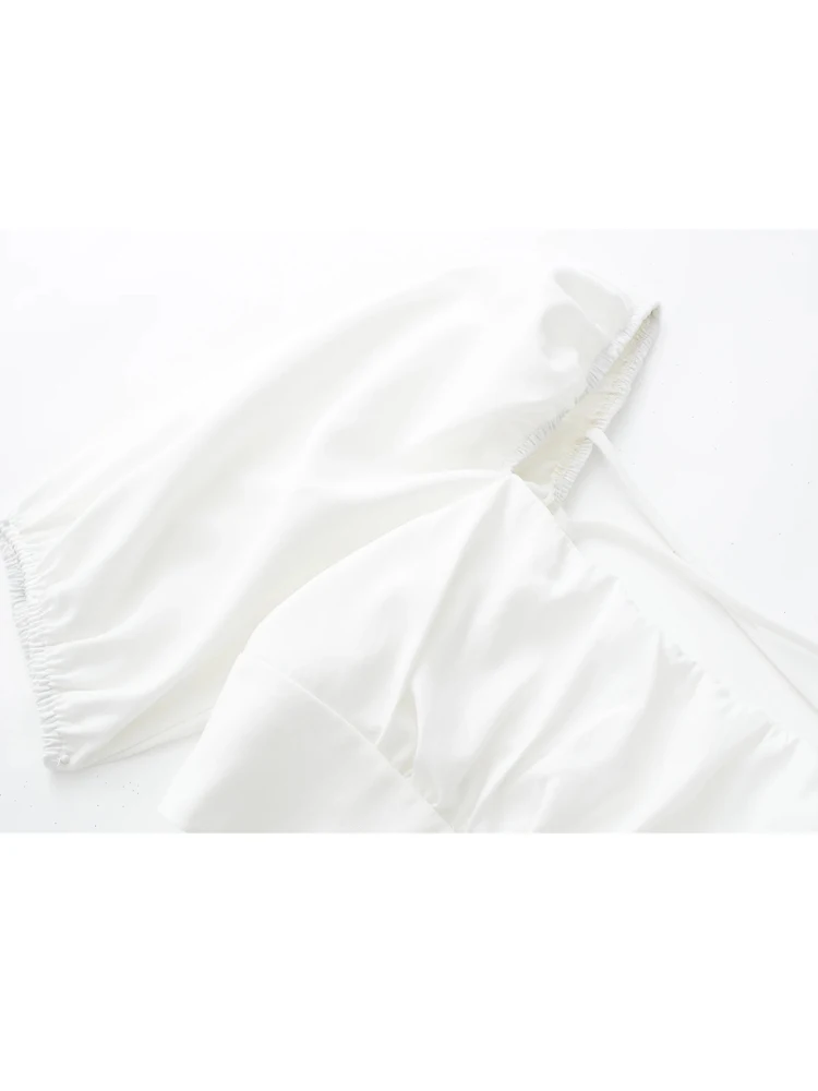 Кроп-топ женский летний плиссированный с открытыми плечами и открытой спиной |