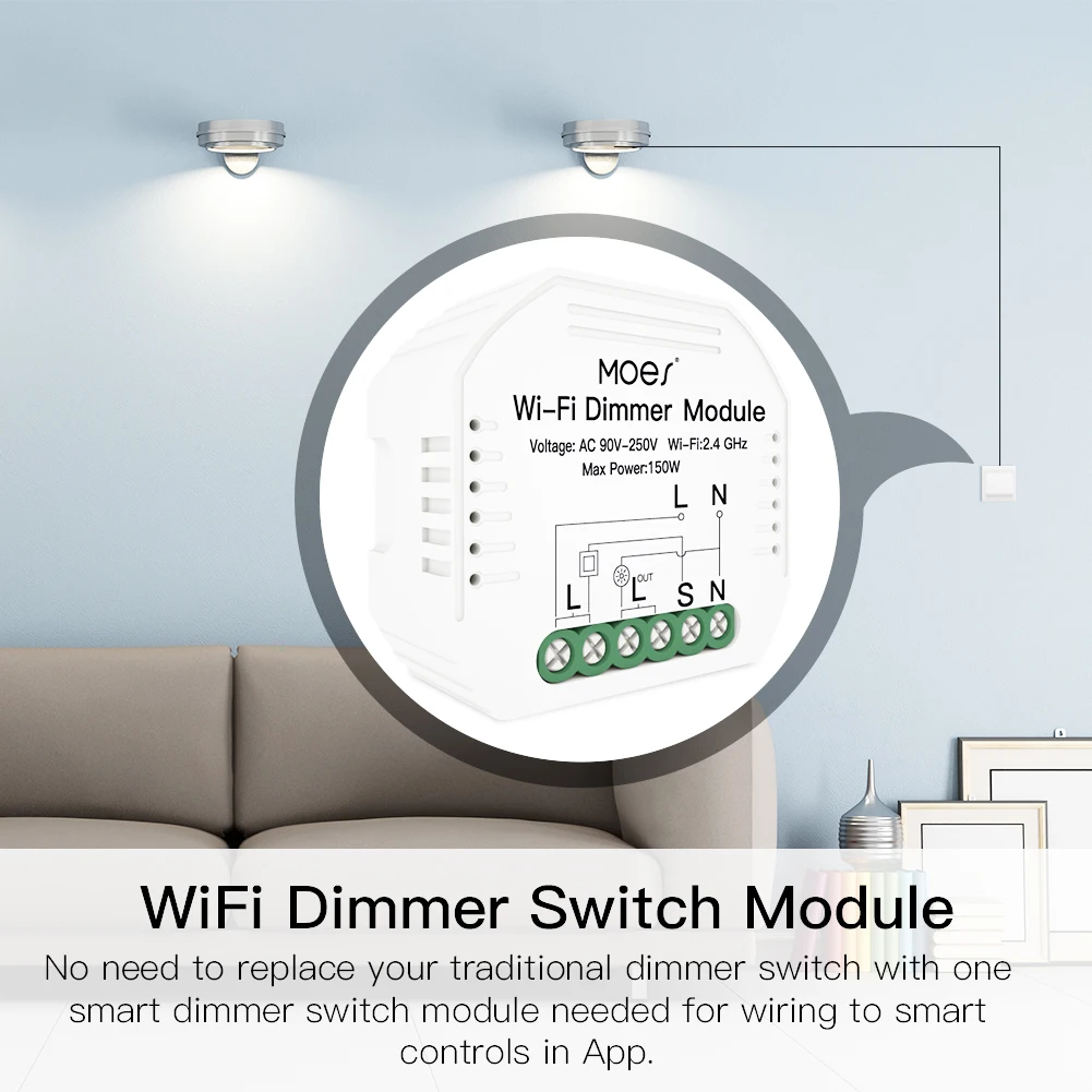 Умный модуль переключателя MOES ZigBee с Wi-Fi световой диммер для занавесок