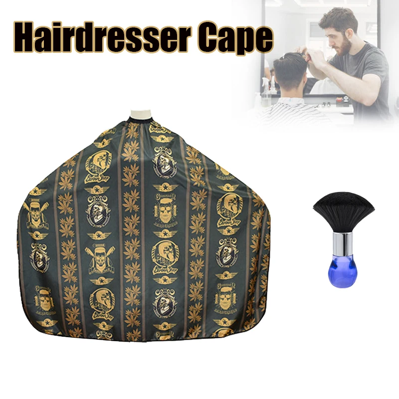 

Haircut Cloth Salon Home Champion Pattern Barber Cape Hairdresser Apron Hair Cut Hairdress Gown Hairdressing Coat with Brush