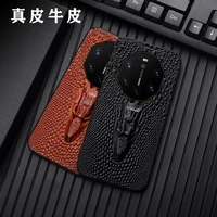 hot sales new luxury genuinnew genuine leather luxury 3d dragon head phone case for huawei mate 40 30 20 20x rs pro cover case