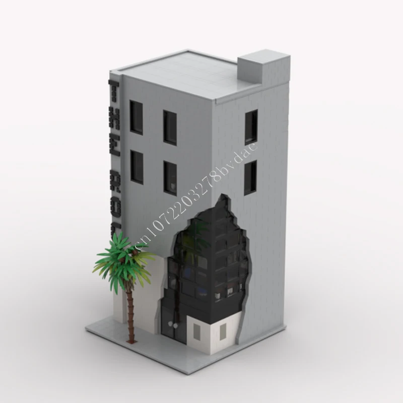 Полицейский участок офисное здание рокмодульный MOC креативная модель с видом на