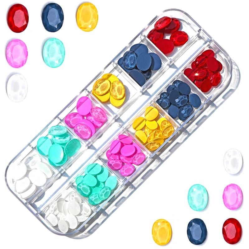 

Rhinestones for Nails Multi Shapes Nail Diamonds Colorful Crystal Nail Gems 12 Assorted Styles in Plastic Storage Box