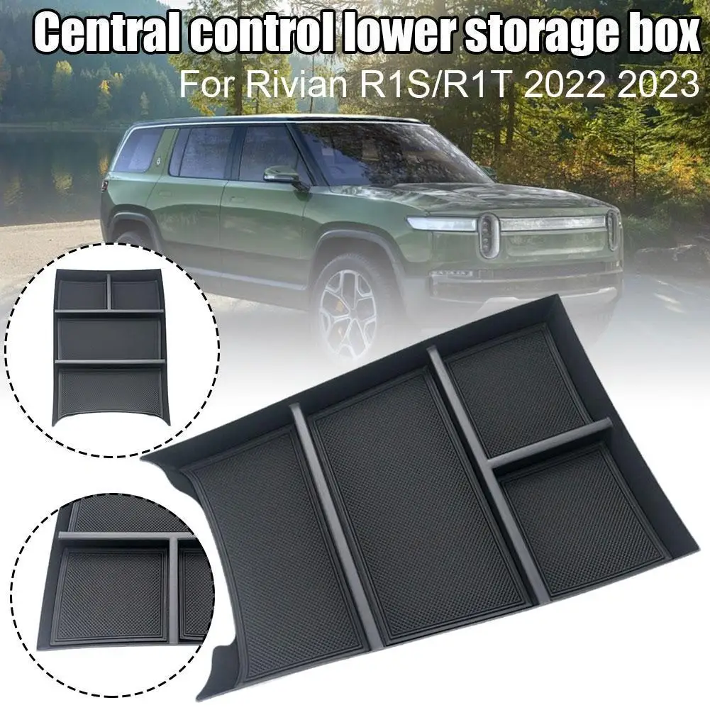 

For Rivian R1S/R1T 2022 2023 Central Control Lower Storage Box Partition ABS Car Interior Modification Case Accessories