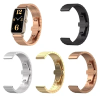 metal band compatible with huawei watch fit mini 16mm soild stainless steel adjustable wristband business bracelet strap