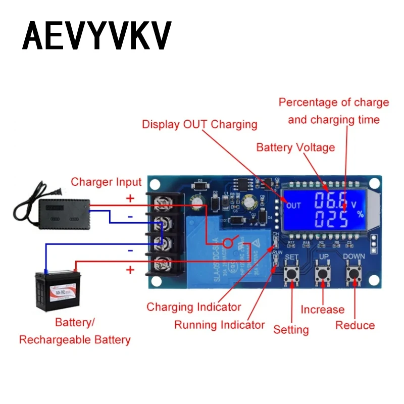 Солнечный контроллер заряда XY-L10A 6-60В 10А для литий-ионных аккумуляторов