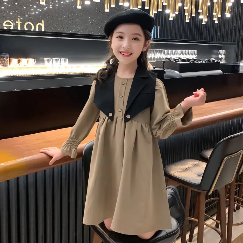 

2022 Summer Fashion Girl Dresses Long Sleeve Dress Princess Girls Clothes Party Children Clothing Toddler Baby Kids Dresses B57