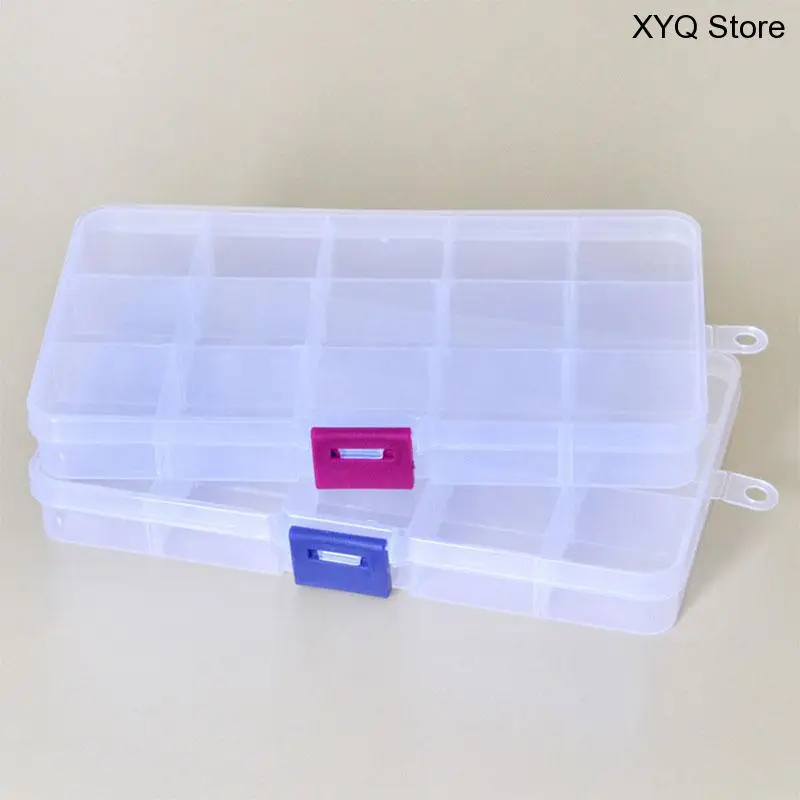 

Makeup Organizer Storage Case Multifunction Plastic Pills Container 8/15 Grids Detachable Jewelry Boxes Desktop Storage Box
