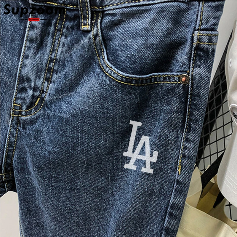 Supzoom 2023 New Arrival Hot Sale Top Fashion Printing Summer Zipper Fly Stonewashed Casual Cotton Jeans Shorts Men