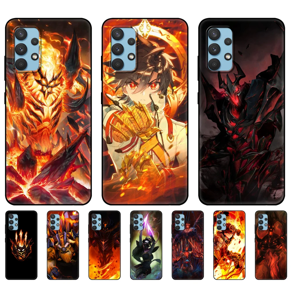 Черный чехол из ТПУ для Samsung galaxy A12 A22 A32 A42 A52 A72 4g 5g S21 PLUS, ультра задняя крышка Shadow Fiend Dota 2