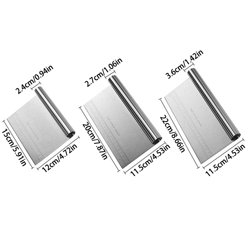 Резак для муки из нержавеющей стали со шкалой резак теста скребок выпечки 15 20 22 см