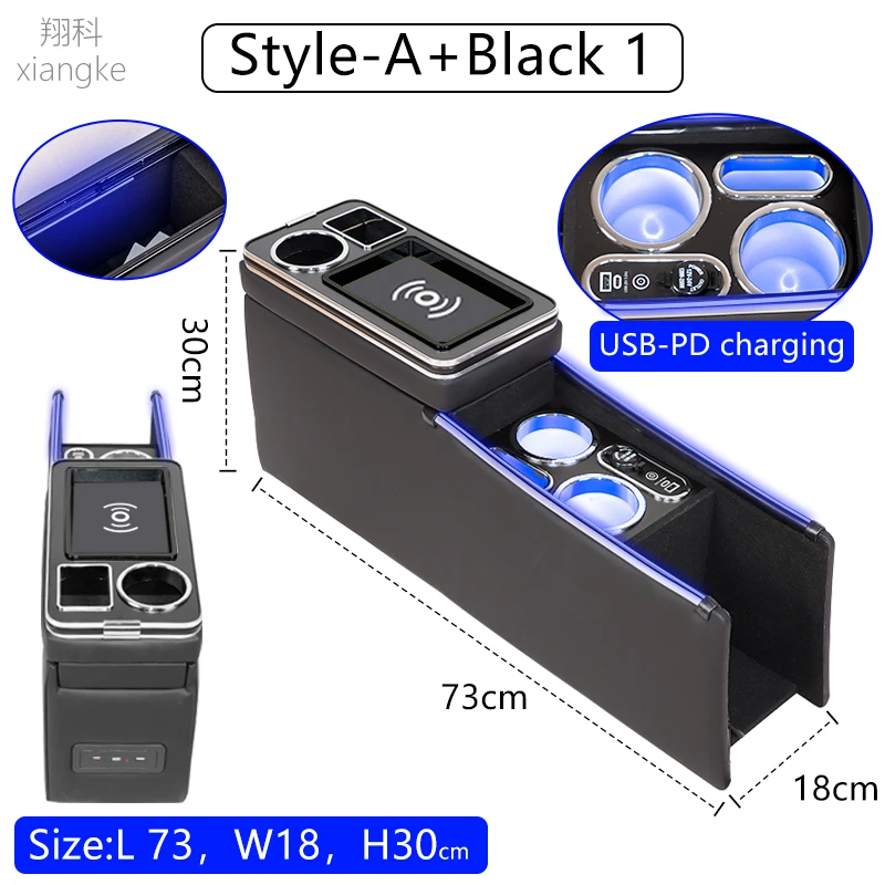 

Для Toyota Voxy Noah передний автомобильный подлокотник, консольный ящик, специальная беспроводная зарядка для хранения, подлокотник для квартиры