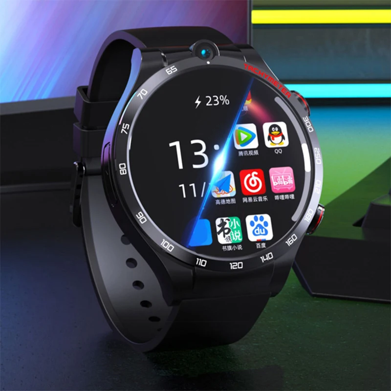 

New Fashion 1.6 inch Touch Screen Dual Cameras 4G Network Watch 4GB 128GB Fack ID Android 10.7 Google Play Nano SIM Smarwatch