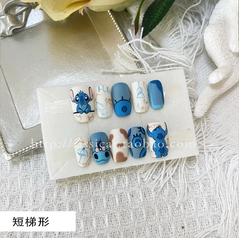 Disney Stitch накладные ногти милый мультфильм Лило и Стич патч для ногтей DIY 3D маникюр